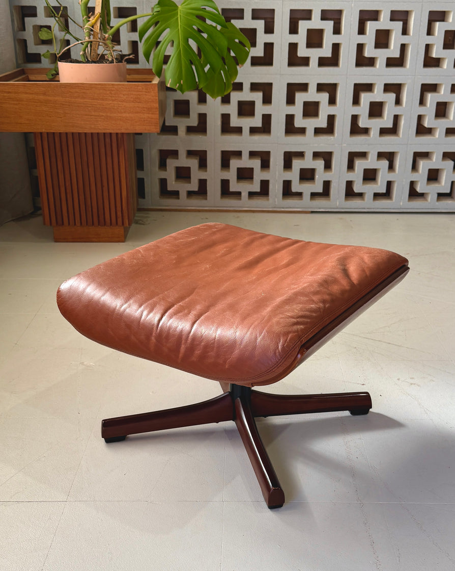 Tessa T21 Swivel Footstool in Tan Leather
