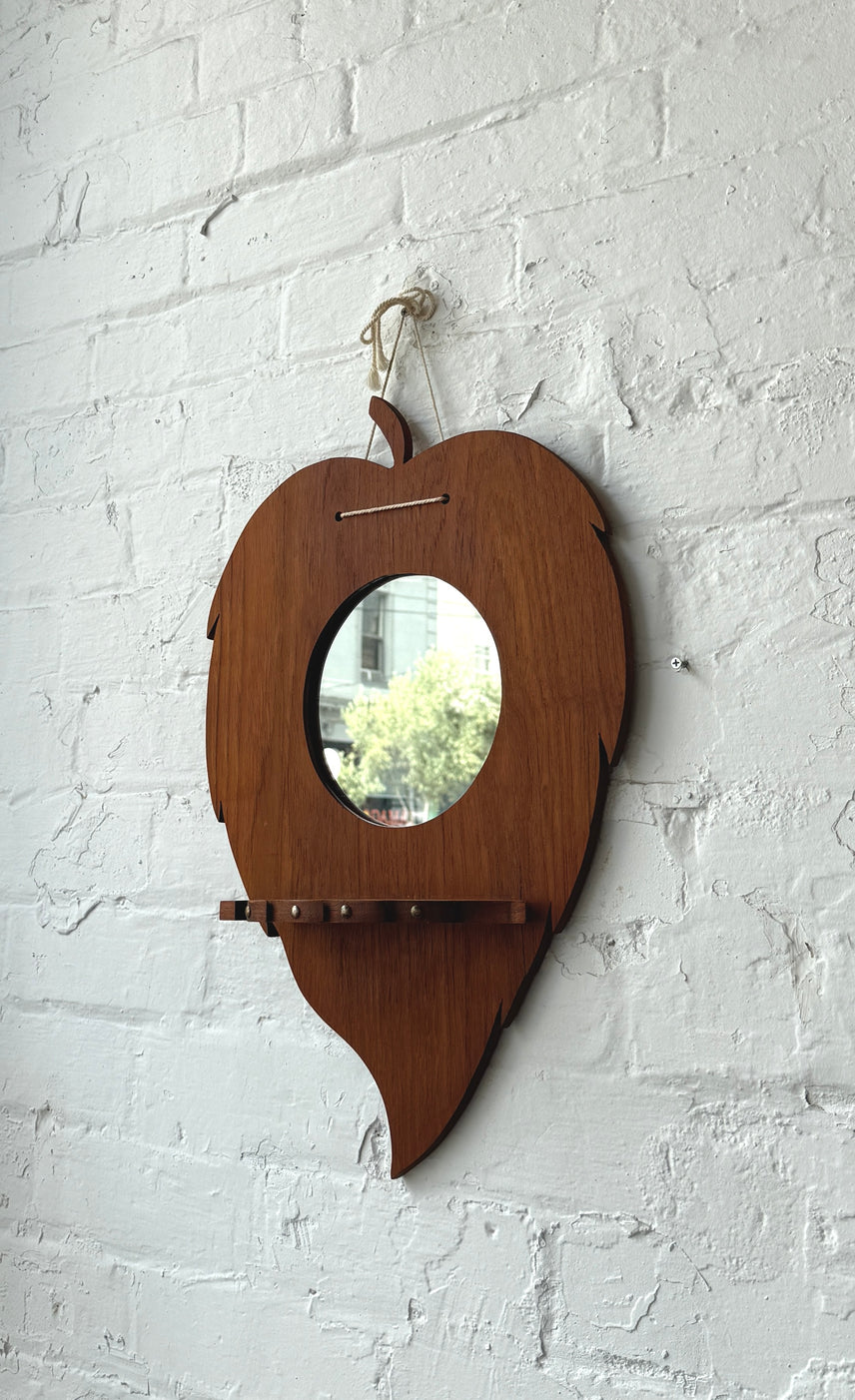 Vintage Danish "Strawberry" Mirror in Teak