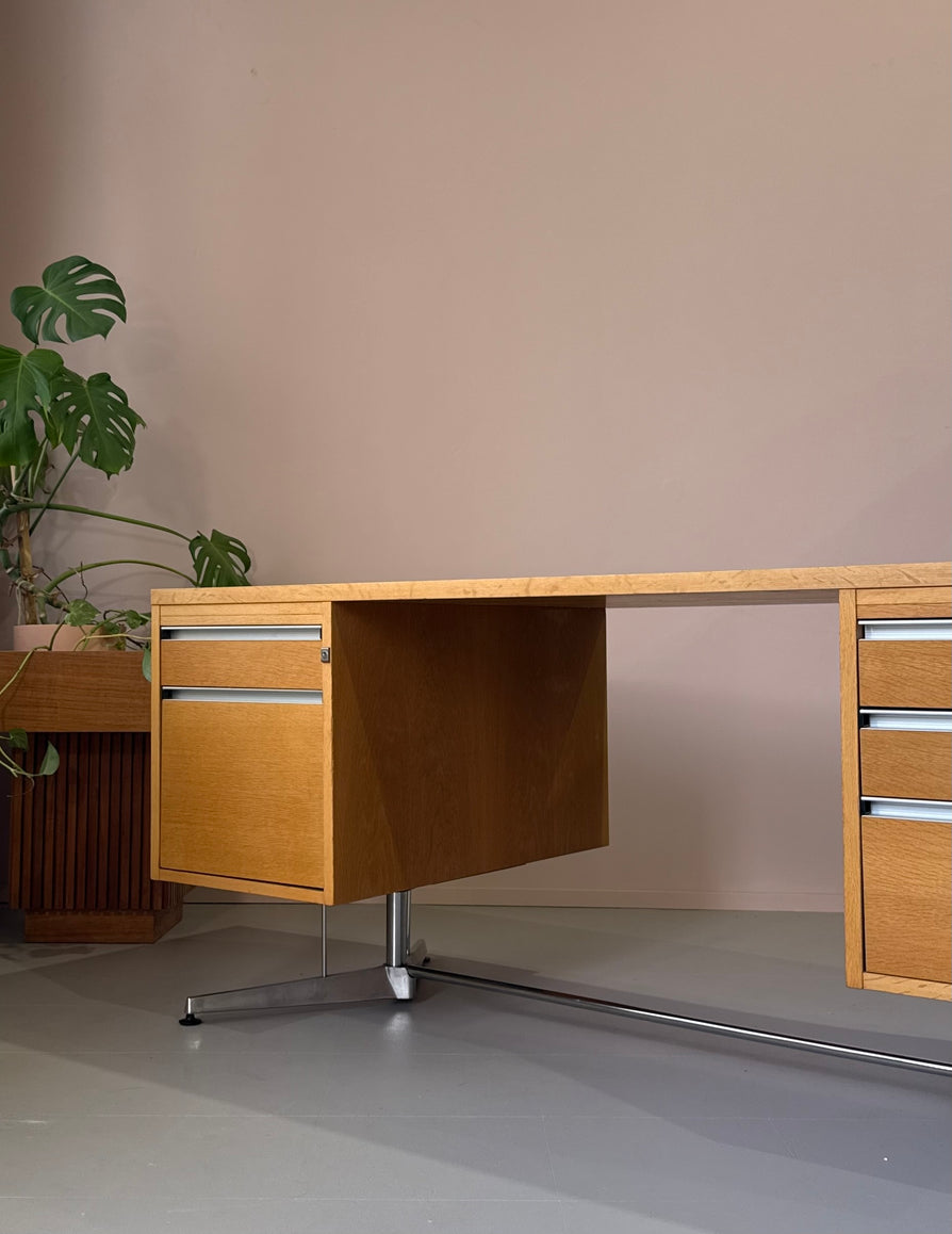 Mid-Century Executive Desk in Oak