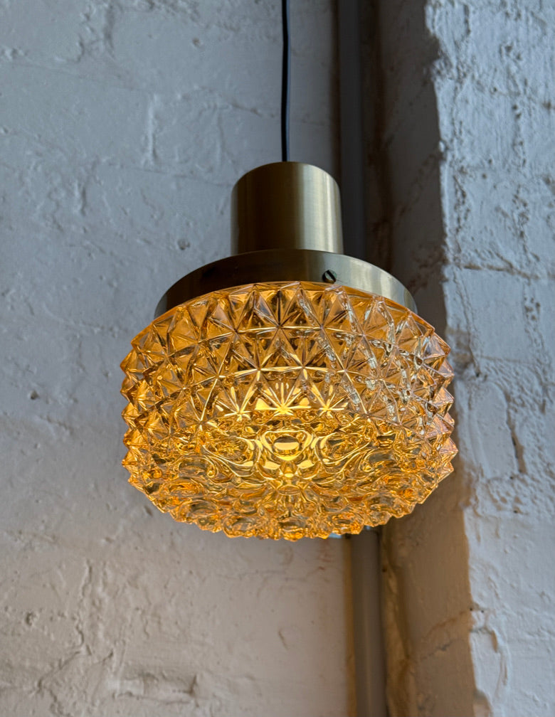 Vitrika Pendant in Brass & Cut-Glass