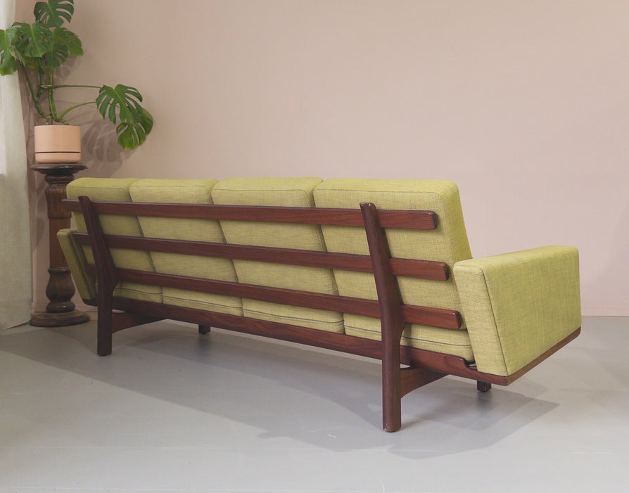 Hans J Wegner GE235/4 Sofa in Light Green Upholstery