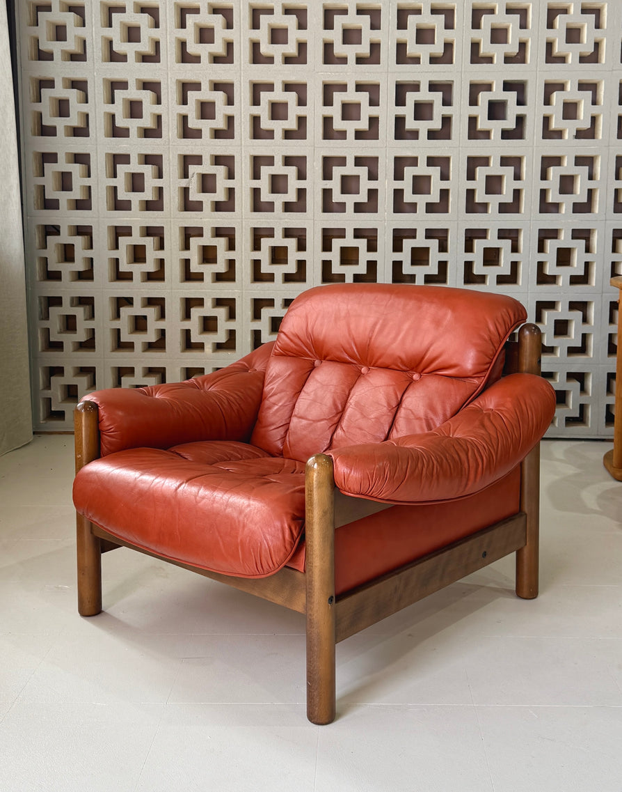 Swedish Lounge Chair in Leather