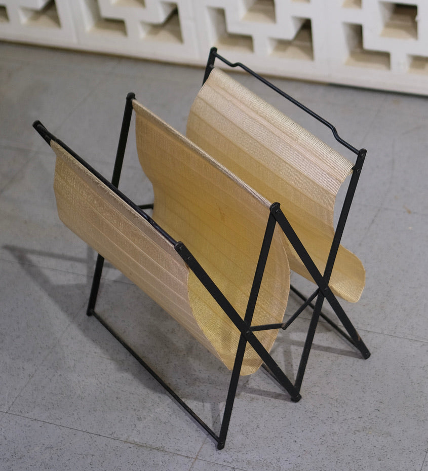Vintage Collapsible Magazine Stand in Steel