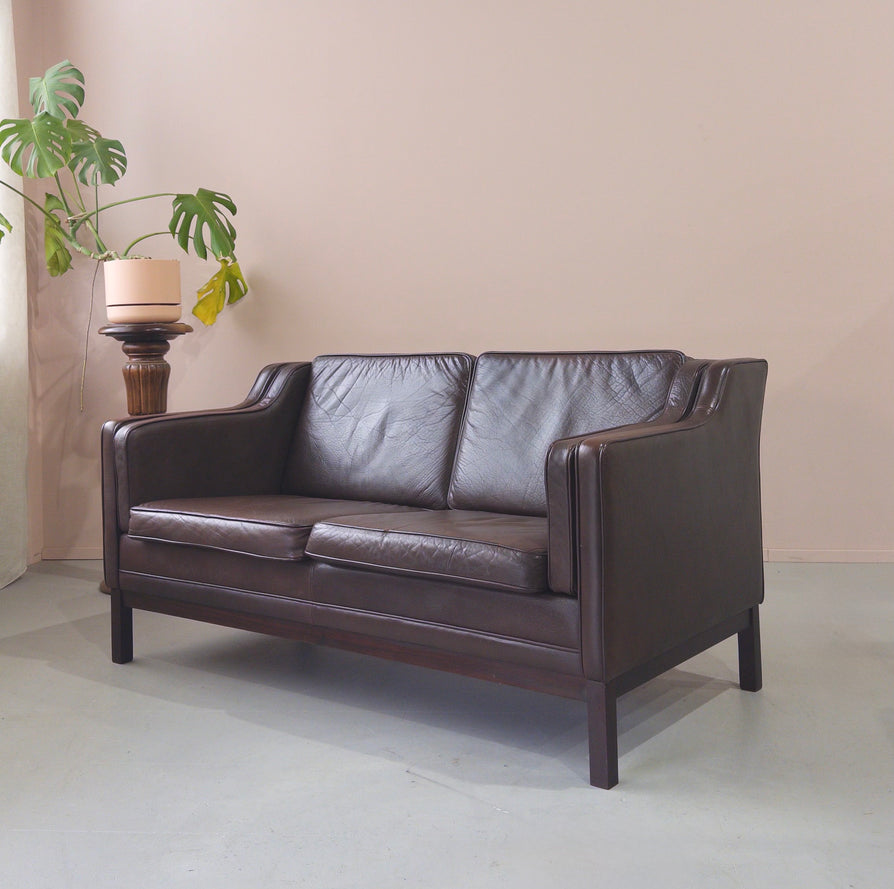 Danish Two Seater Sofa in Leather