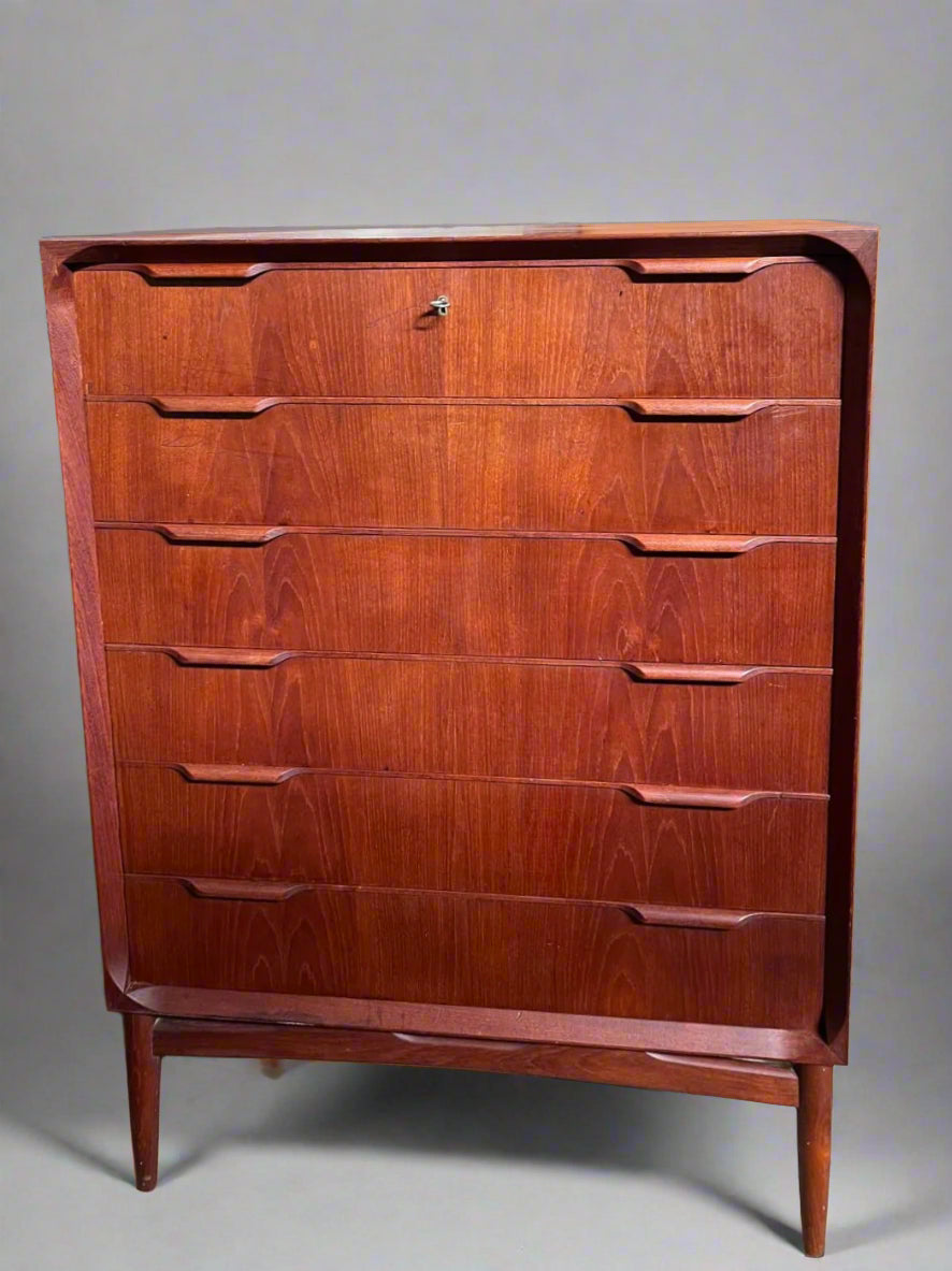 Large Danish Tallboy in Teak
