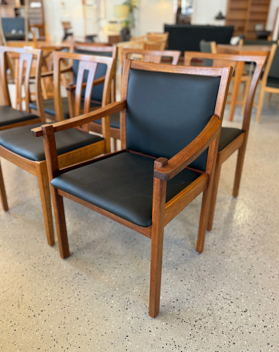 Set of Six Catt Dining Chairs In New Black Vinyl