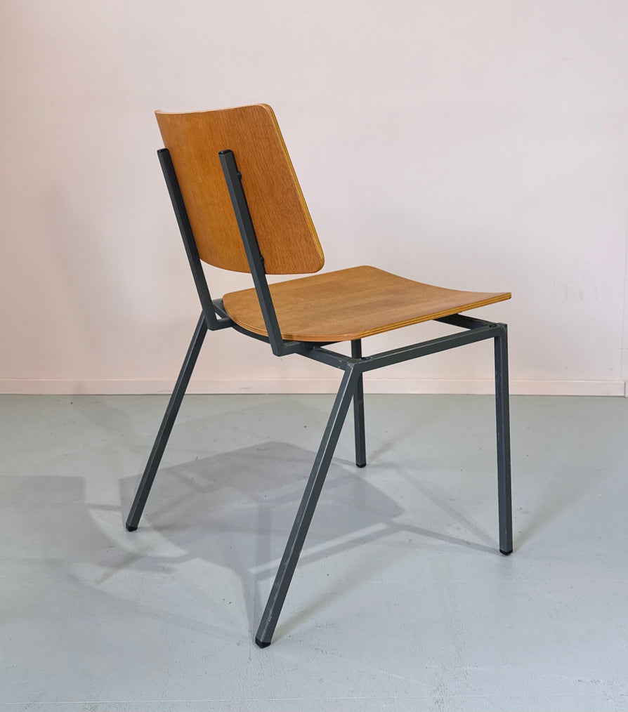 Set of Six Danish School Chairs