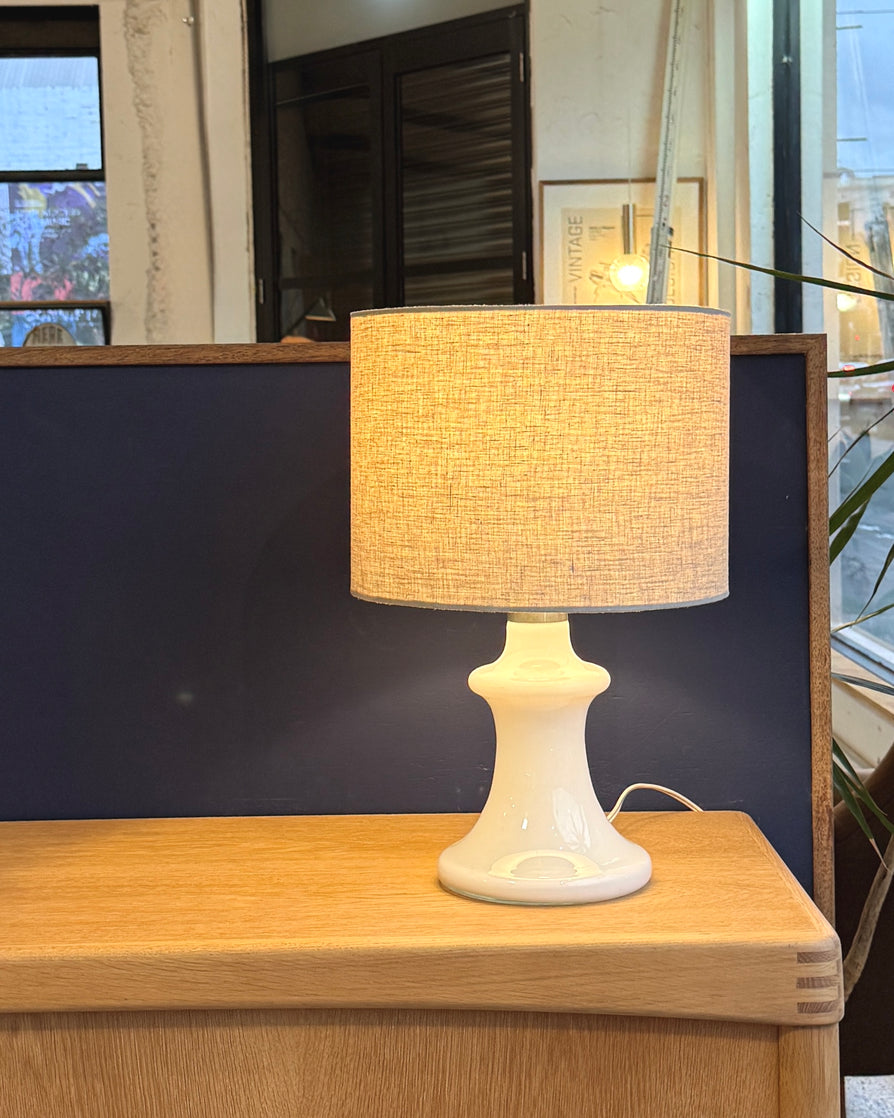 Holmegaard Table Lamp in White Glass