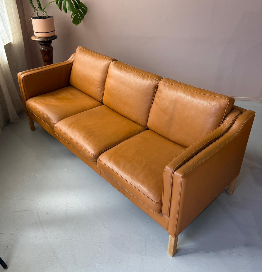 Three-Seater Sofa in Tan Leather