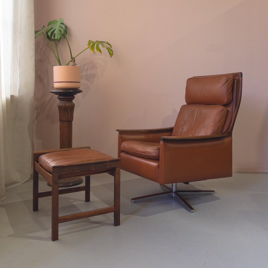 Torbjørn Afdal Swivel Chair with Footstool