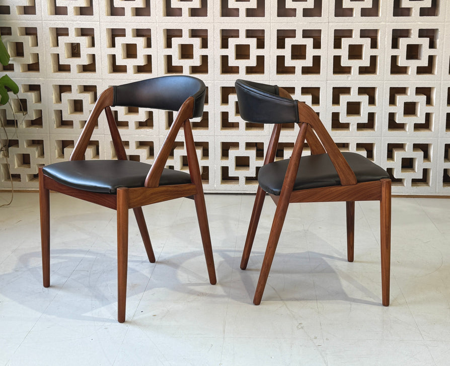 Four Kai Kristiansen #31 Dining Chairs in Teak & New Leather