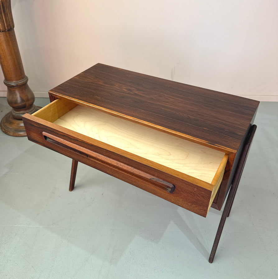 Low-Profile Danish Bedside Drawers in Rosewood