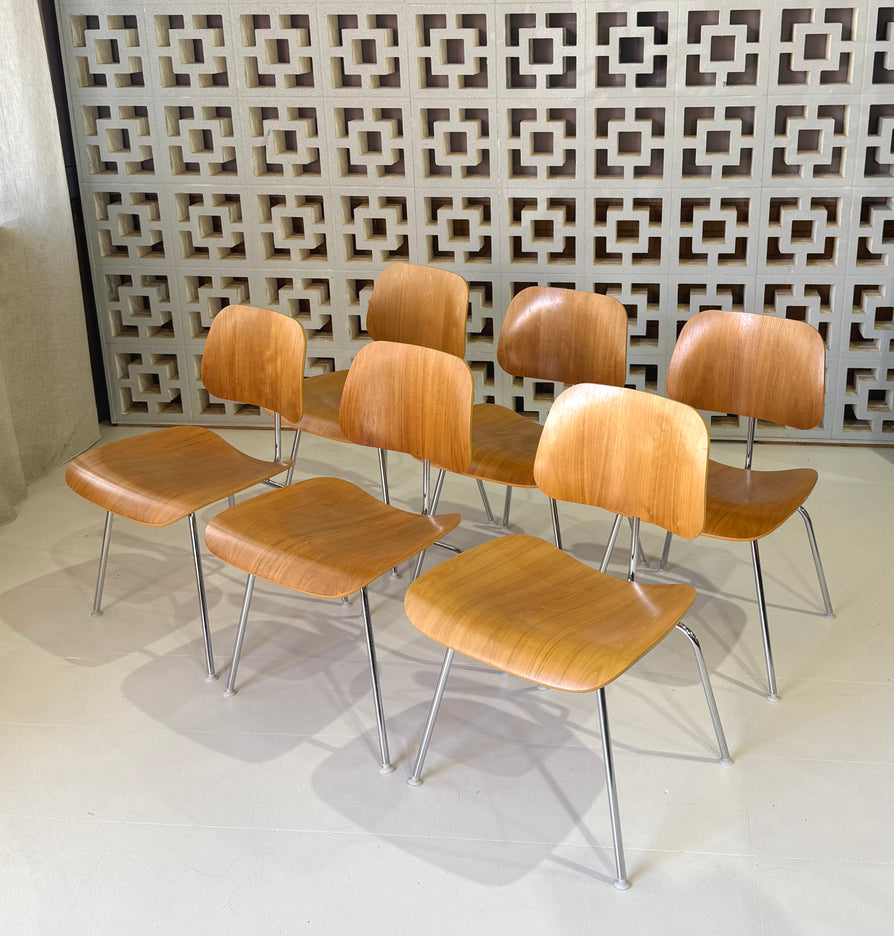 Set of Six Eames for Herman Miller DCM Chairs