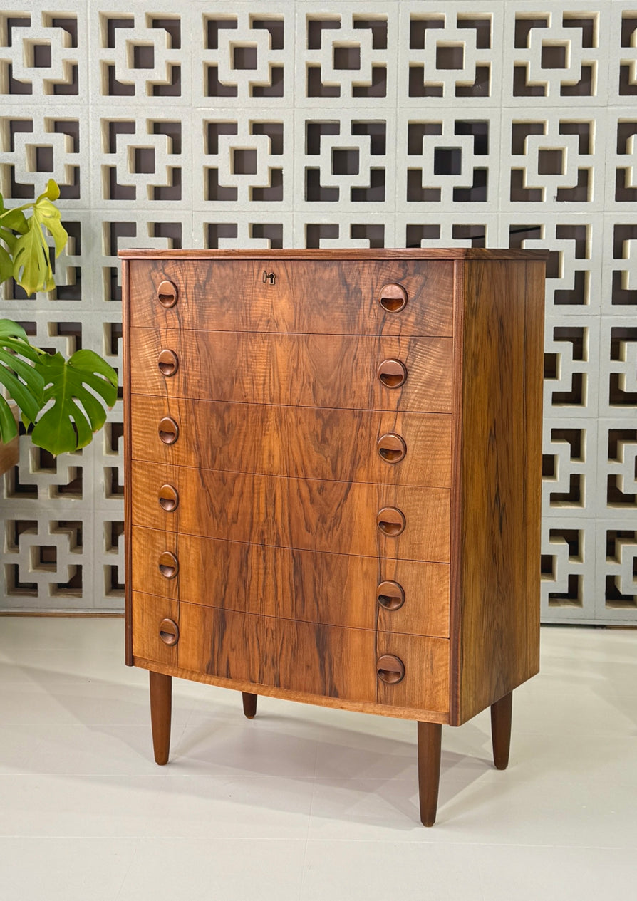 Danish Bow-Front Tallboy in Rosewood