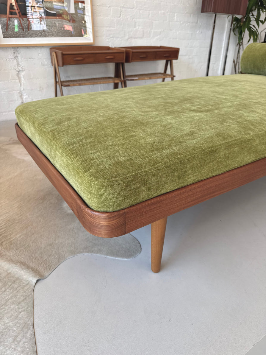 Danish Daybed in Teak & With New Fabric