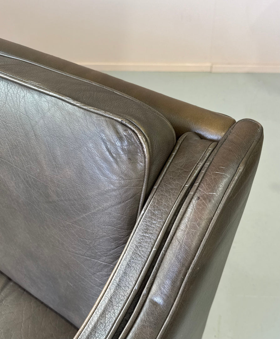 Three-Seater Sofa in Mushroom Leather