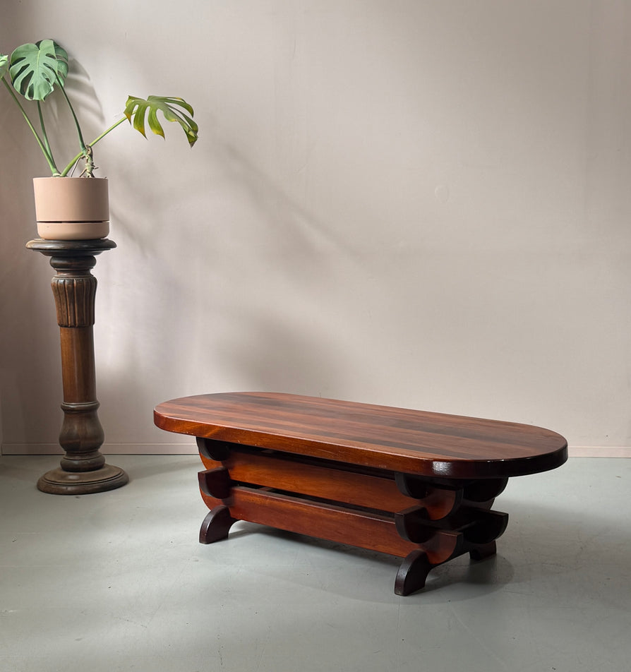 1980s Brutalist Coffee Table in Solid Jarrah