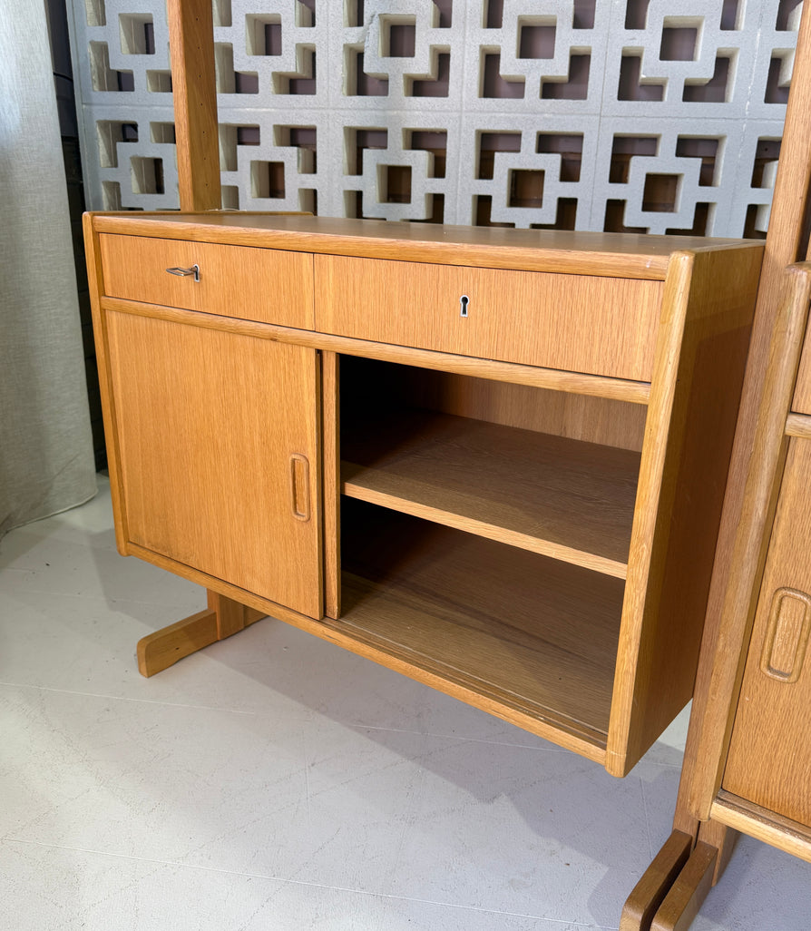 Pair of Standalone Swedish Bookcase Units in Oak