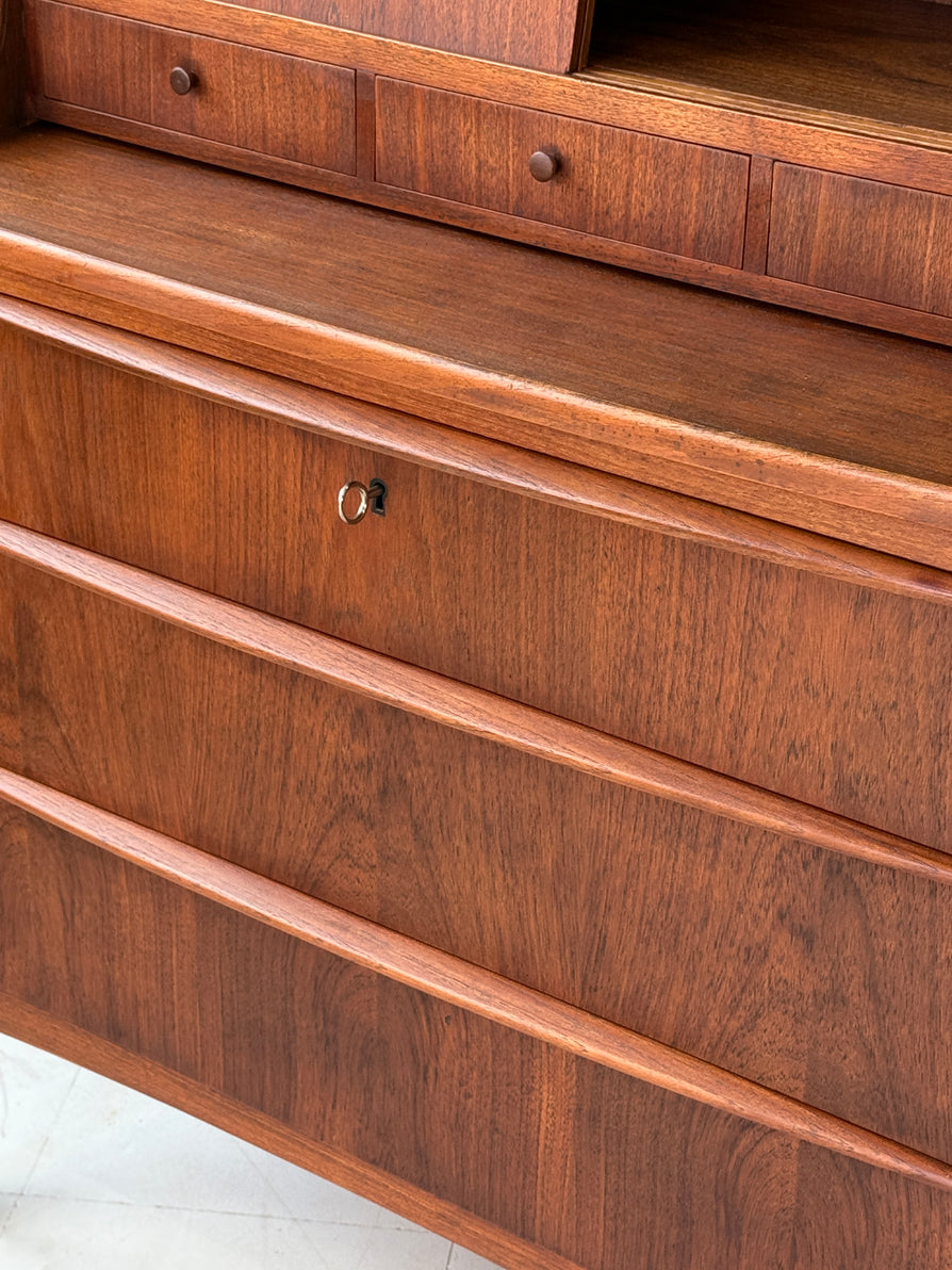 Danish Secrétaire / Bureau  Desk Unit in Teak