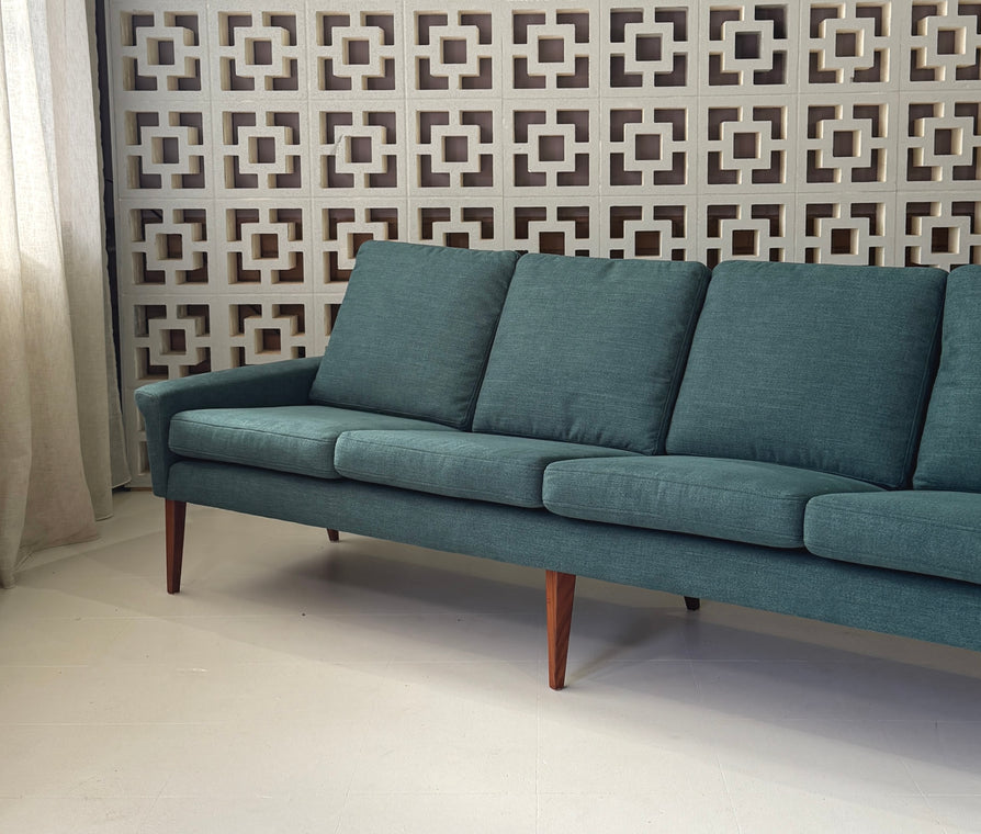 Danish Four Seater Sofa in New Fabric