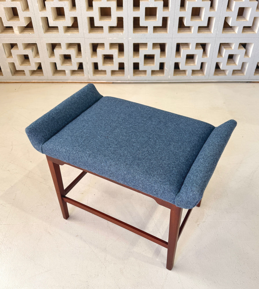 1950s Danish Footstool in New Wool