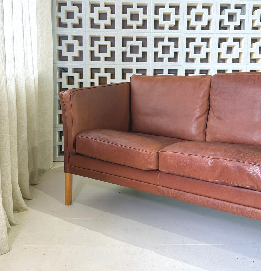 Mogens Hansen Three Seater Sofa in Leather