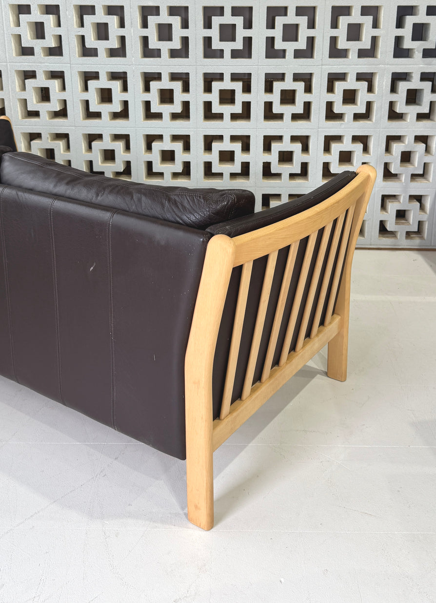 Danish Two Seater Sofa in Leather