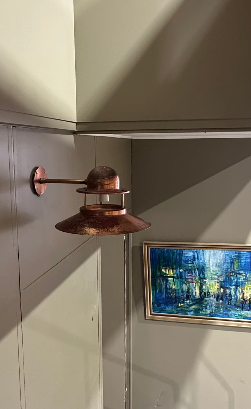 Mid-Century Exterior / Interior Wall Lamps in Copper