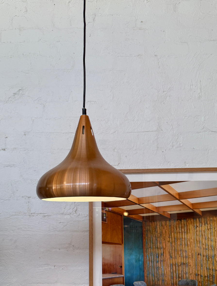 Danish Teardrop Pendant in Brushed Copper Aluminium