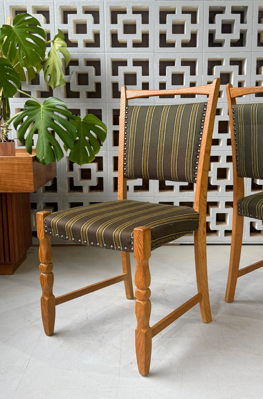Six Henning Kjærnulf Dining Chairs in Oak