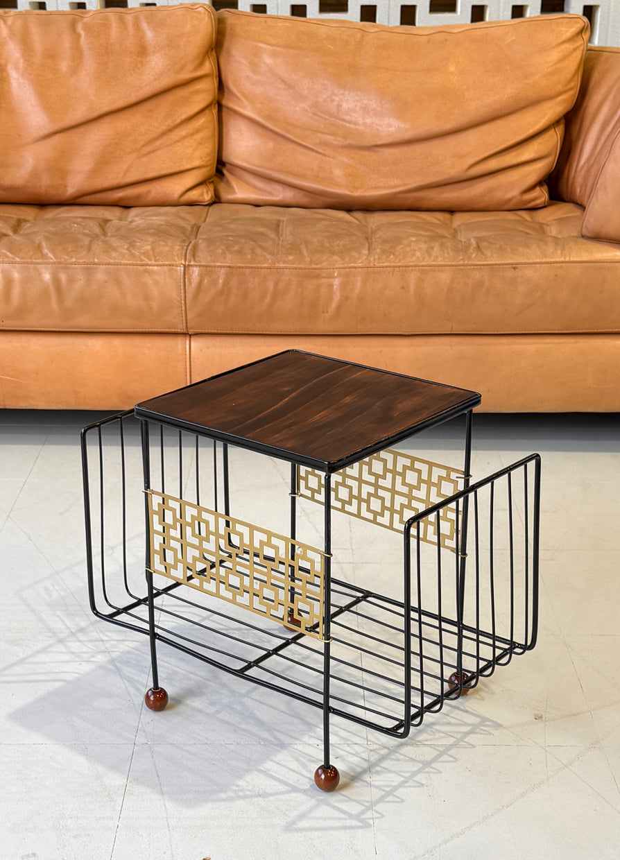 1960s Wire "Breeze Block" Magazine Stand