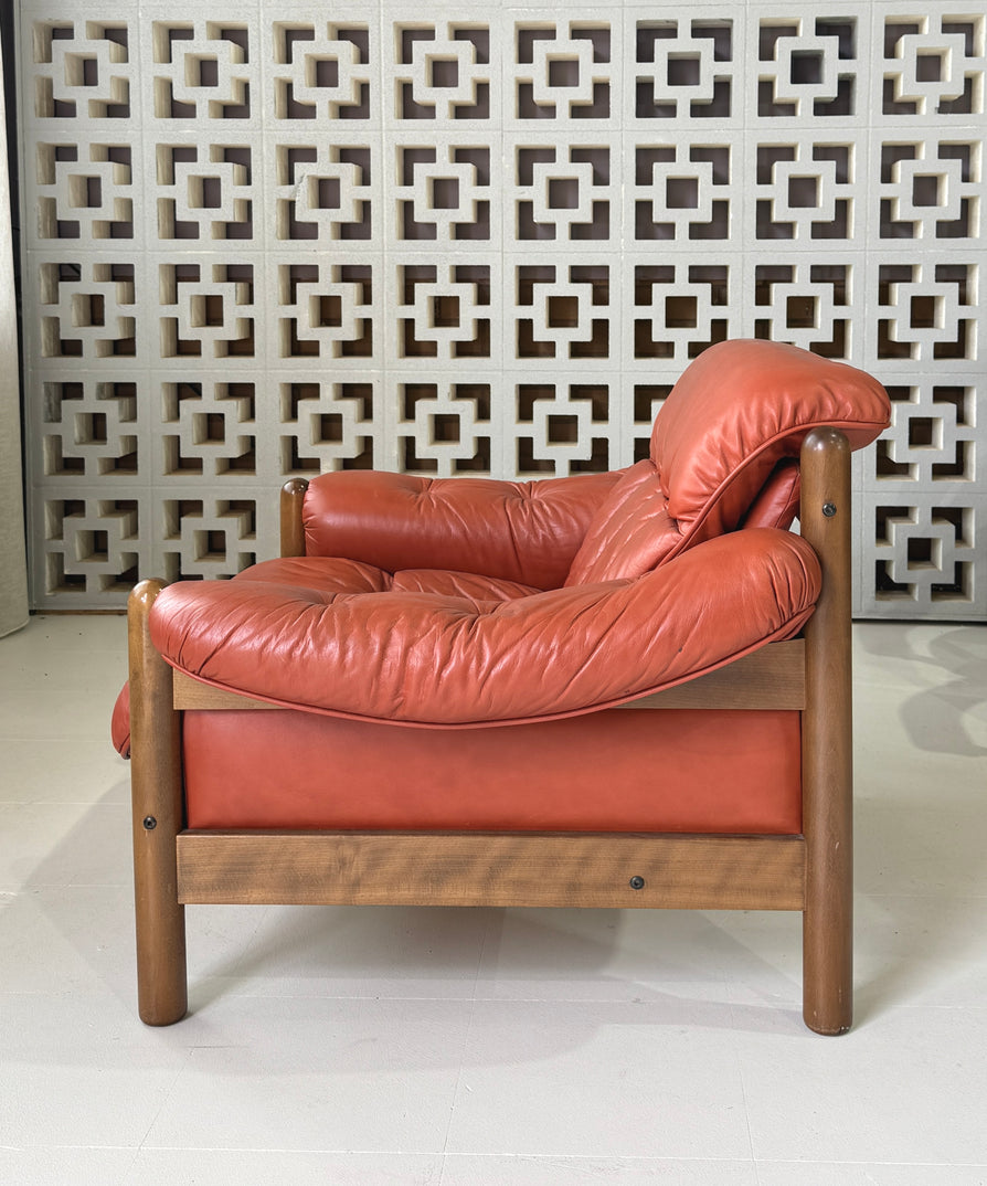 Swedish Lounge Chair in Leather