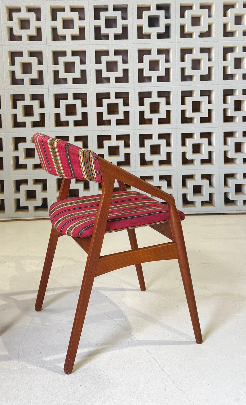 Four Danish Dining Chairs in Teak & Original Wool
