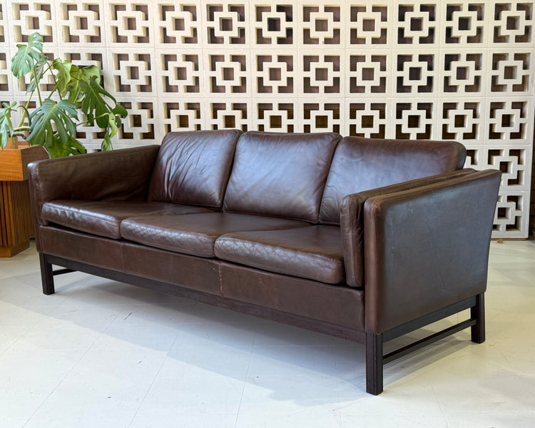 Three Seater Sofa in a Rich Brown Leather