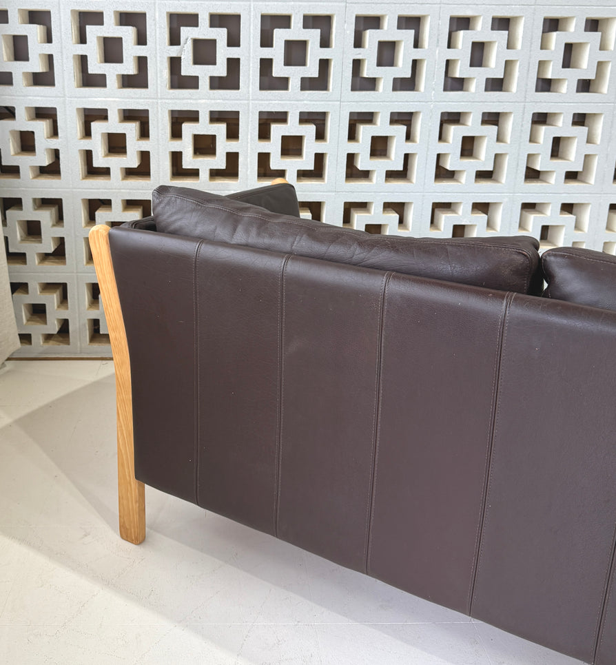 Danish Two Seater Sofa in Leather