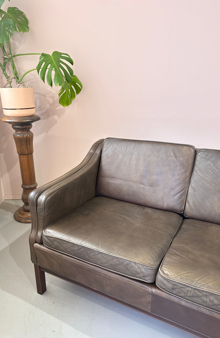 Three-Seater Sofa in Mushroom Leather