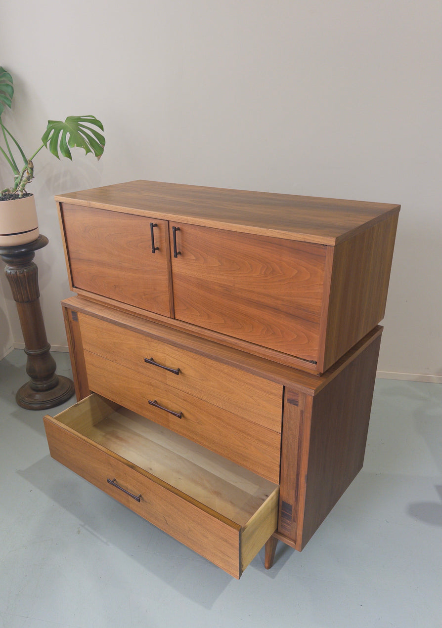American Mid-Century Cabinet in Walnut & Rosewood