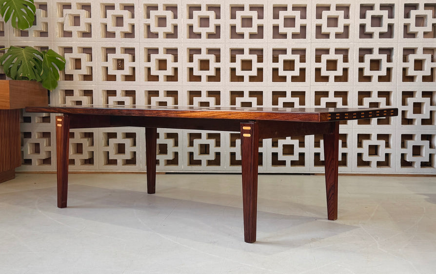 Exquisite Danish Coffee Table in Solid Brazilian Rosewood