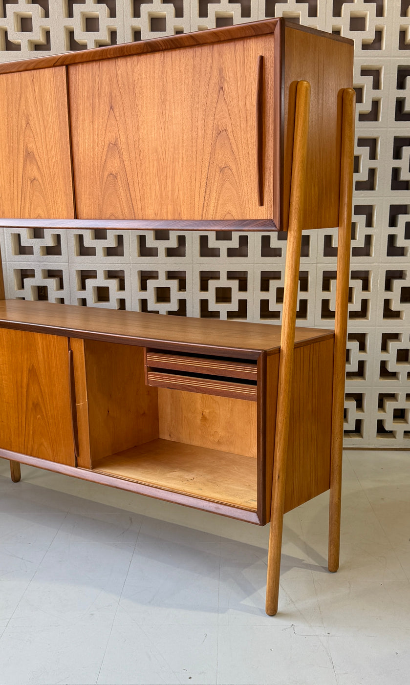 Danish Two-Tier Sideboard in Teak & Oak