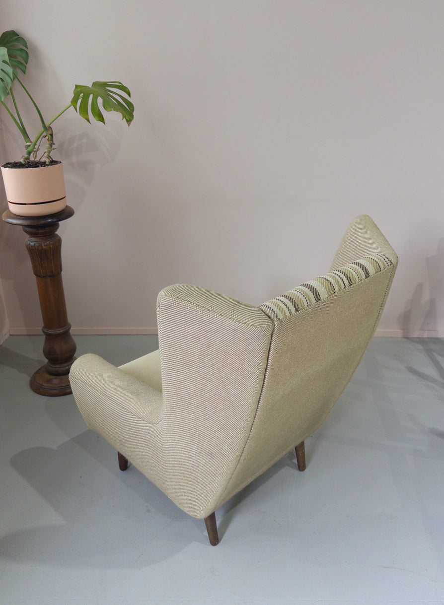 Danish Wing-Back Easy Chair in Wool