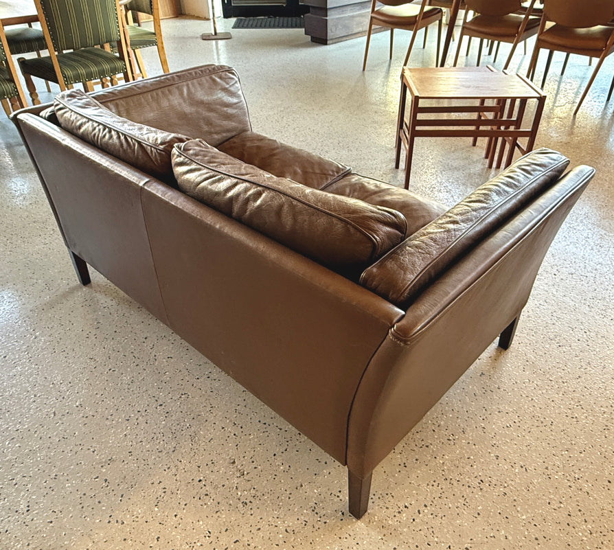 Two Seater “Oslo” Sofa by Stouby in Brown Leather