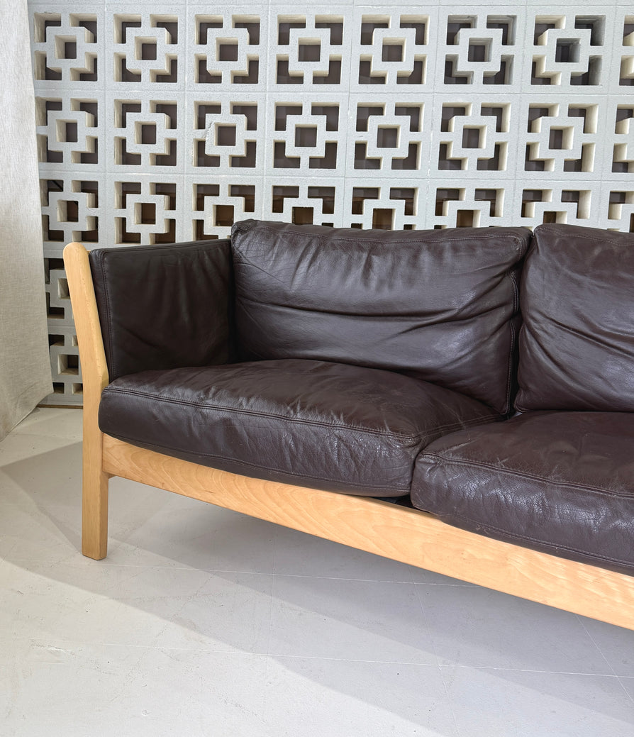 Danish Two Seater Sofa in Leather