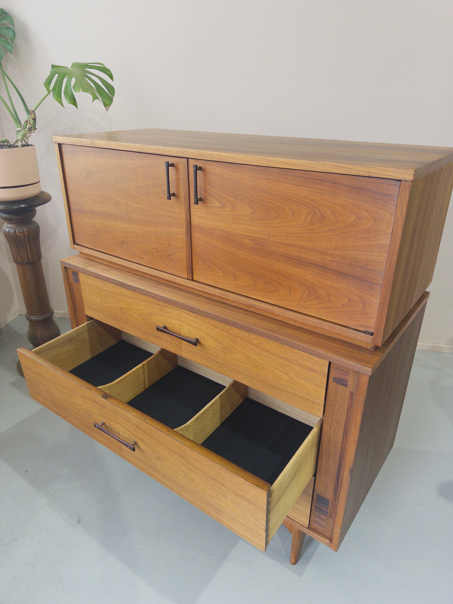 American Mid-Century Cabinet in Walnut & Rosewood