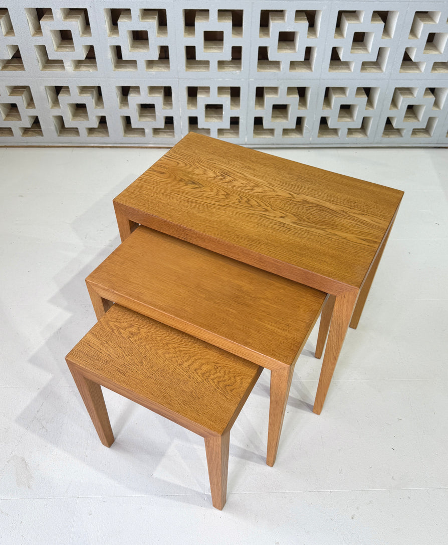 Nest of Three Severin Hansen Tables in Oak