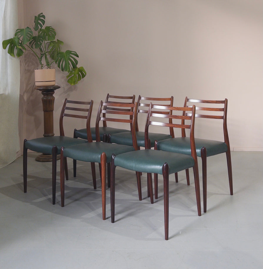 Six Møller 78 Dining Chairs in Rosewood