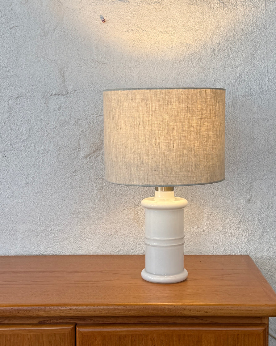 Holmegaard Table Lamp in White Glass