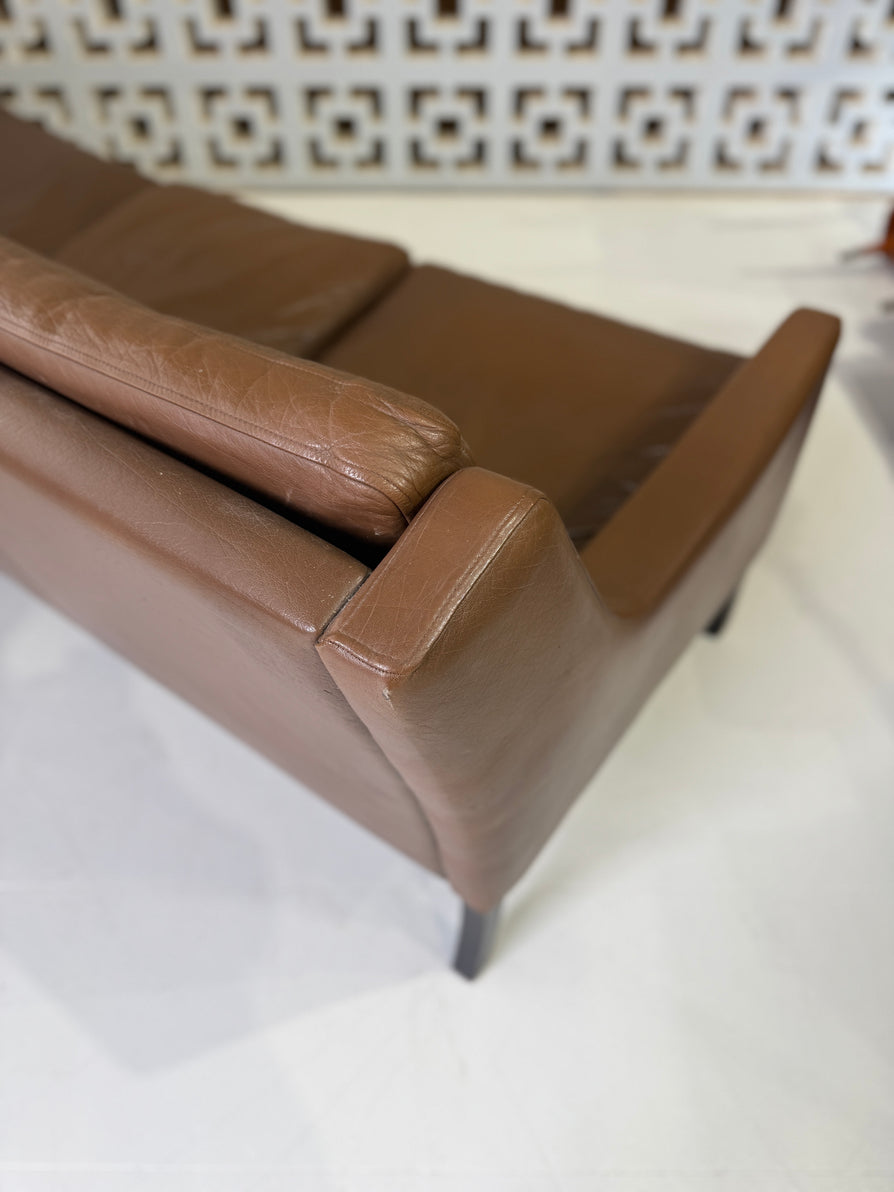 Three Seater Sofa in Brown Leather