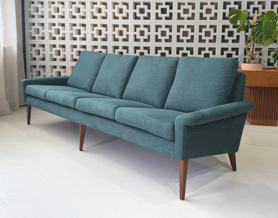 Danish Four Seater Sofa in New Fabric