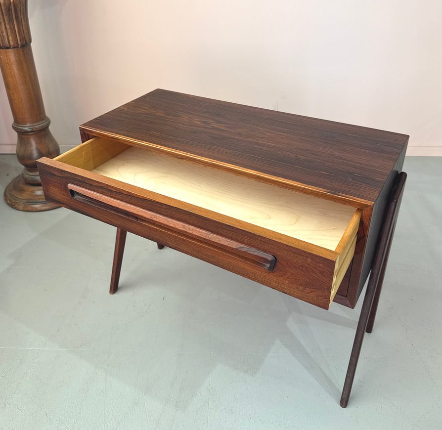 Low-Profile Danish Bedside Drawers in Rosewood