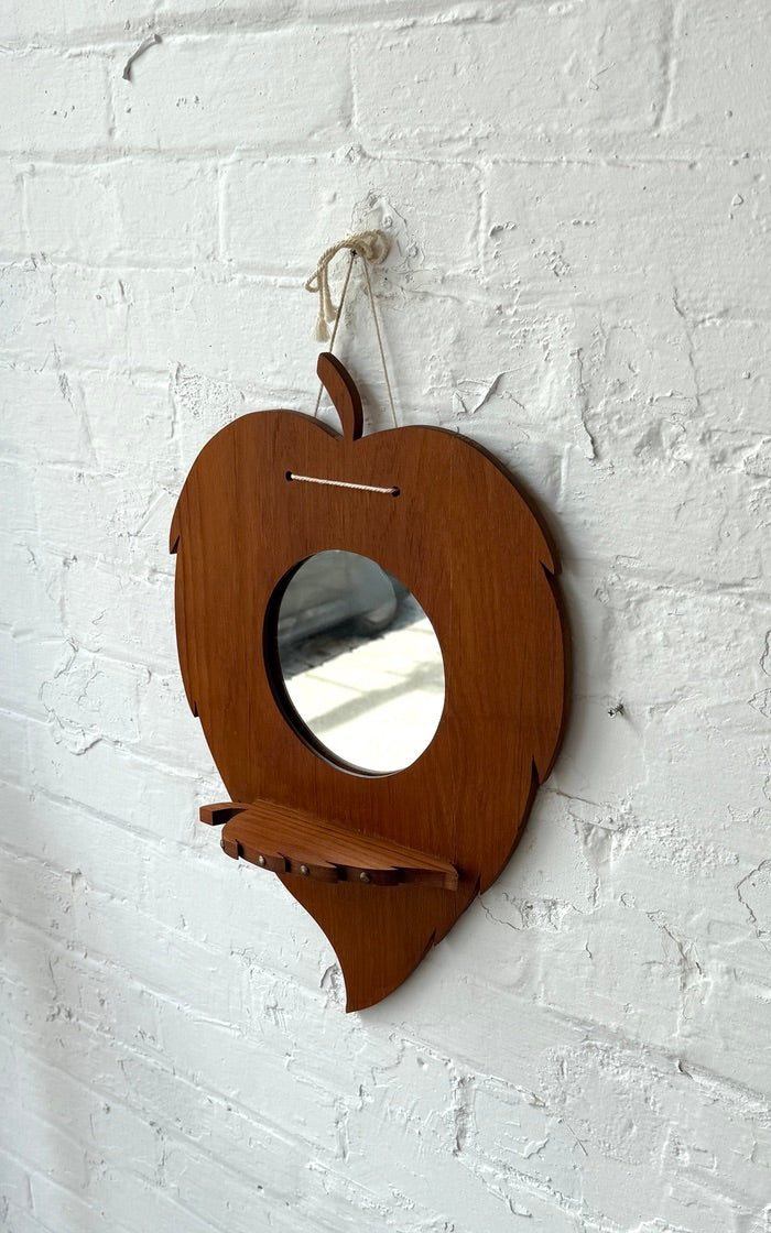 Vintage Danish "Strawberry" Mirror in Teak